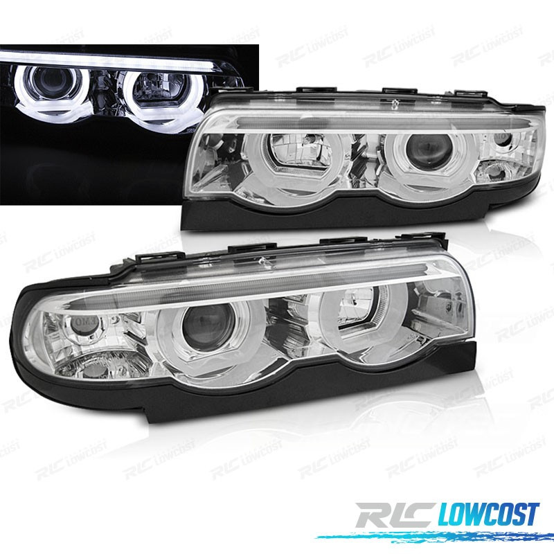 Faros Ojos Angel Para Bmw Serie E Fondo Cromo