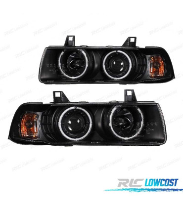 Faros Para Bmw Serie E Coupe Cabrio Ojos Angel Ccfl Fondo Negro