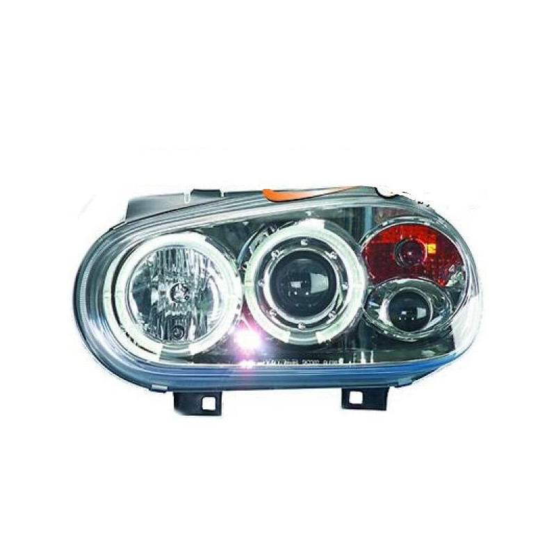 Faros LED con luces neblineras para Volkswagen Jetta, Cromado