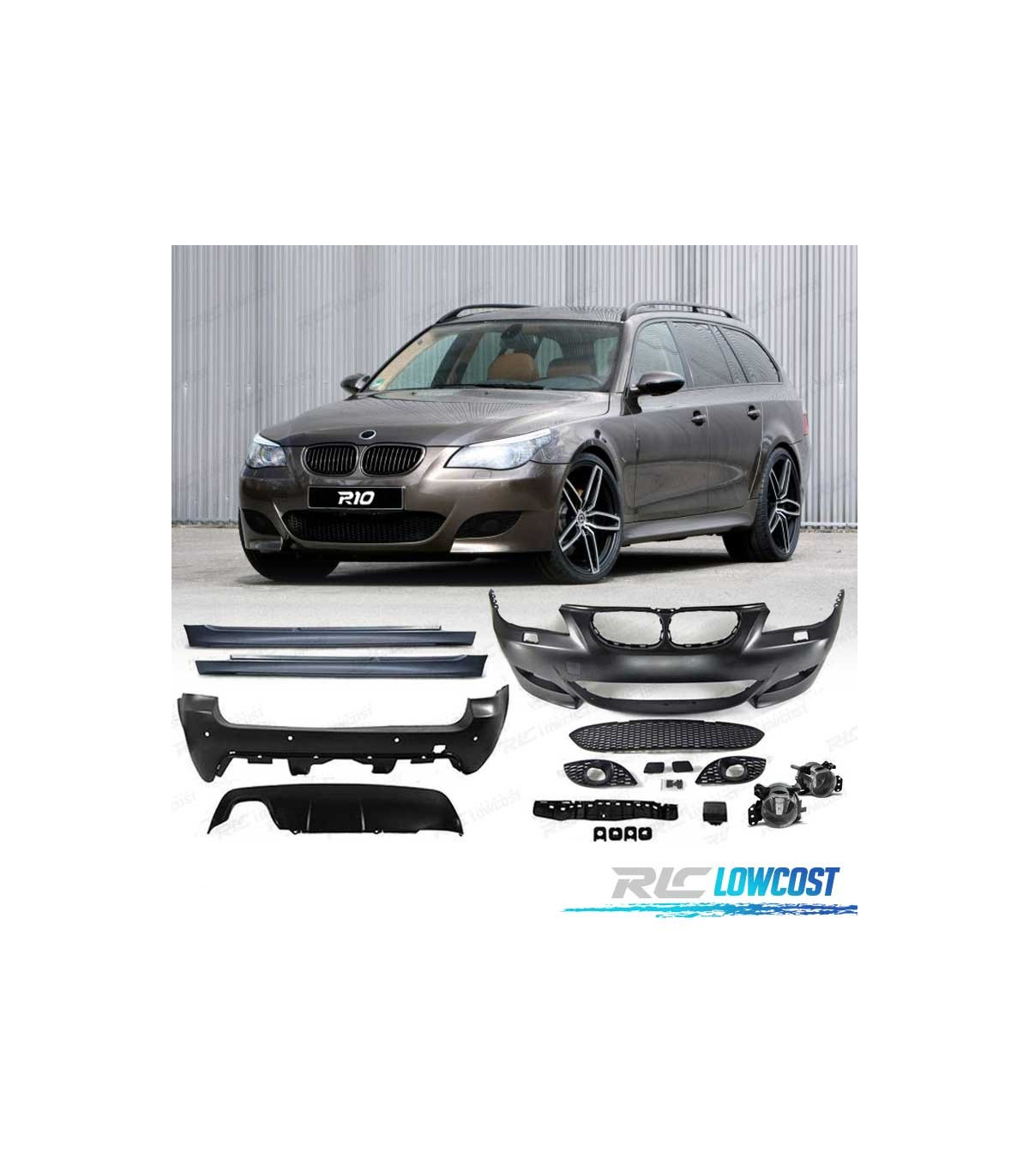 KIT CARROCERIA DEPORTIVO LOOK M5 PARA BMW E60 03-07 CON PDC Y LAVAFAROS