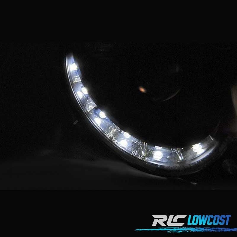 FAROS PARA BMW E60 E61 03-08 ANGEL EYES LED U HALO FONDO NEGRO